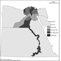 Egypt, population density